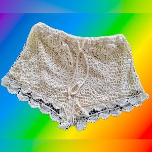 Women’s Shorts by; IRIS Los Angeles! Crocheted With Liner, For Women Sz-Med!!…